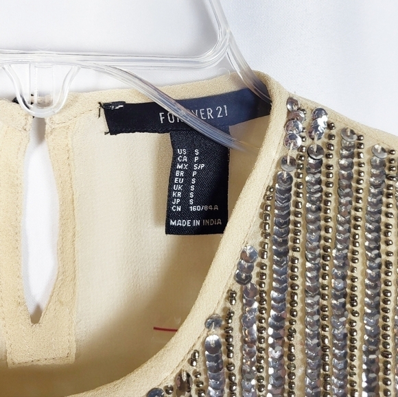 F21 sheer sequin beaded top - Picture 5 of 7